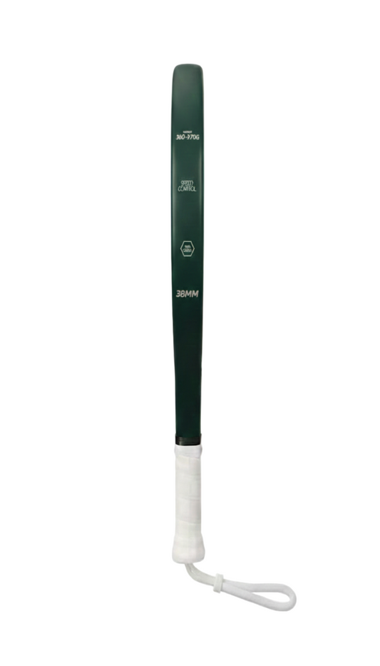 Green and white paddle  on a white background